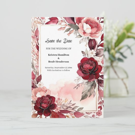 Save The Date Beauté bourguignonne classique (Debout devant)