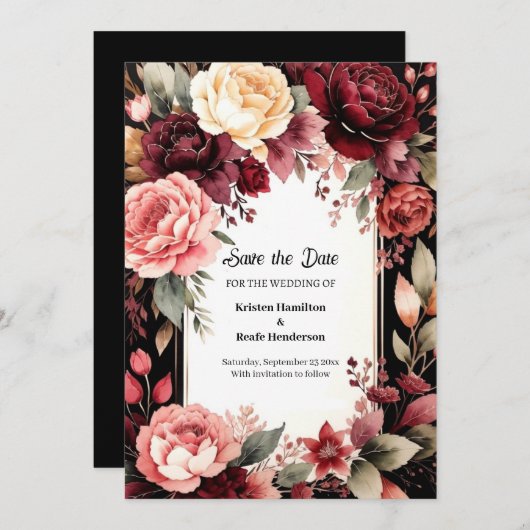 Save The Date Beauté de Bourgogne chic (Devant / Derrière)