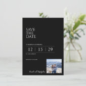 Save The Date Beautiful Black & White Wedding (Debout devant)