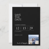 Save The Date Beautiful Black & White Wedding (Devant)