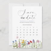 Save The Date Beautiful Floral Wildflower Wedding Calendar (Devant)