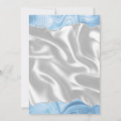 Save The Date Bébé Bleu Argent Agate Blanc Soie Enregistrer la D (Dos)
