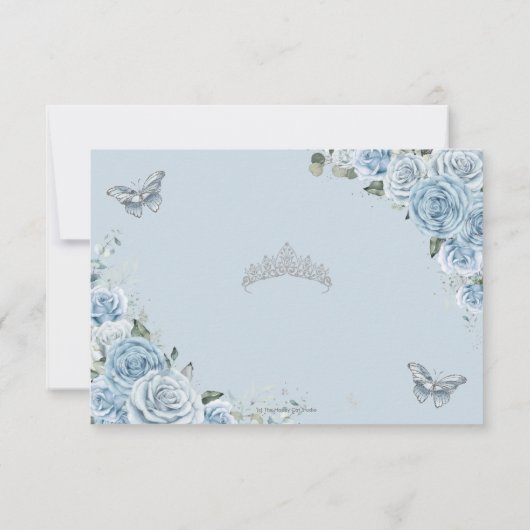 Save The Date Bébé bleu Floral Quinceanera Sweet 16 Calendrier (Dos)