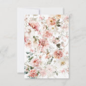 Save The Date Bébé papillon en fleur Baby shower floral rose (Dos)