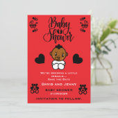 Save The Date Bébé Shower Naissance de bébé noir Enregistrer la (Debout devant)