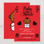 Save The Date Bébé Shower Naissance de bébé noir Enregistrer la (Devant / Derrière)