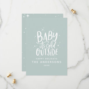 Save The Date Bébé son froid en dehors de la typographie Noël