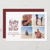 Save The Date Bébé son froid en dehors des vacances de Noël mult (Devant / Derrière)