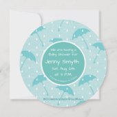 Save The Date Bébé sur nuage rose sous parapluie (Dos)