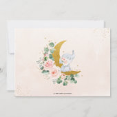 Save The Date Bébé Whimsical Elephant Crescent Lune Blush Floral (Dos)