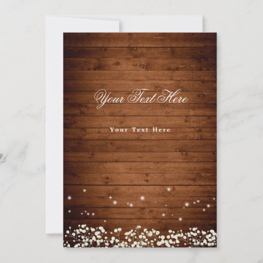 Save The Date Bébé's Breath Mason Jar Rustic Photo Mariage (Dos)