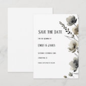Save The Date Beige Neutral Floral Wedding (Devant / Derrière)