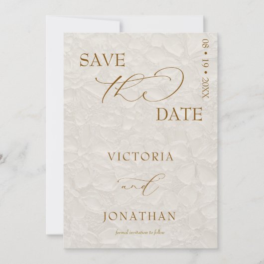 Save The Date Beige Neutral Simple Élégant Enregistrer La Date (Devant)
