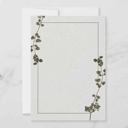 Save The Date Beige Pastel Vert Élégante Fleur Élégante Enregist (Dos)