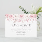 Save The Date Belle aquarelle Bleue Floral Enregistrer la date (Debout devant)