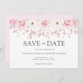 Save The Date Belle aquarelle Bleue Floral Enregistrer la date (Devant / Derrière)