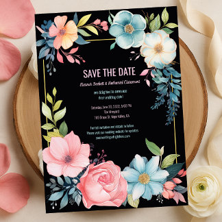Save The Date Belle aquarelle colorée Mariage floral