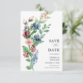 Save The Date Belle aquarelle Floral & Mariage de verdure (Debout devant)