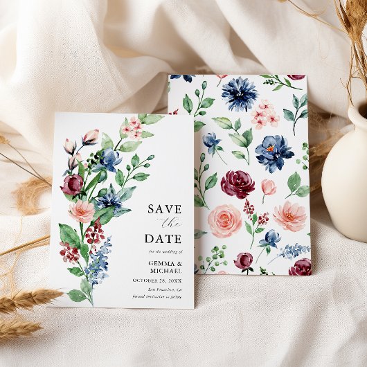 Save The Date Belle aquarelle Floral & Mariage de verdure