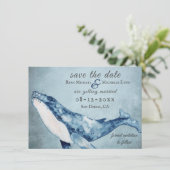Save The Date Belle aquarelle Humpback Whale Beach Mariage (Debout devant)