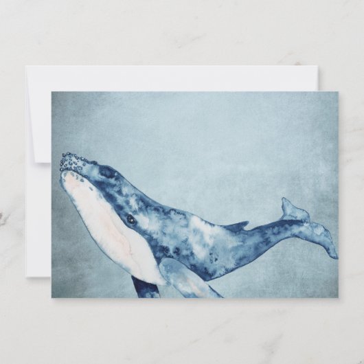 Save The Date Belle aquarelle Humpback Whale Beach Mariage (Dos)