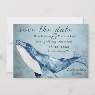 Save The Date Belle aquarelle Humpback Whale Beach Mariage