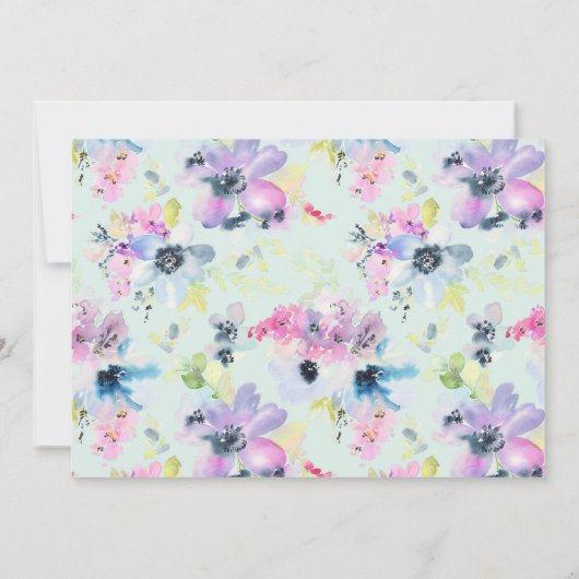 Save The Date Belle aquarelle Pastel Floral - Enregistrer la dat (Dos)
