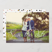 Save The Date Belle Calligraphie Script Photo Enregistrer la dat (Devant / Derrière)