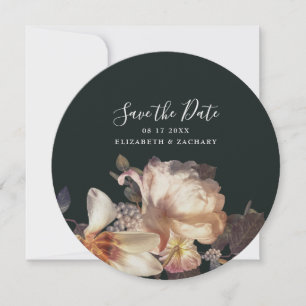 Save The Date Belle couleur vert foncé émeraude antique Photo Vi