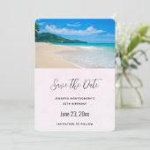 Save The Date Belle Destination Tropicale Plage Pittoresque (Debout devant)