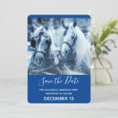 Save The Date Belle équipe Cheval hiver Photo Noël (Debout devant)