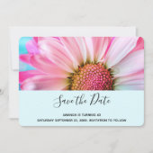 Save The Date Belle Fleur rose Gros plan Photo Anniversaire (Devant)