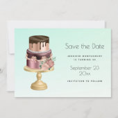 Save The Date Belle Glam Party Gâteau Anniversaire (Devant)