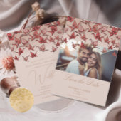 Save The Date Belle Grue en papier Origami Photo QR Code