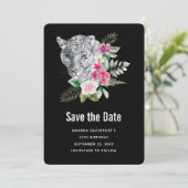 Save The Date Belle illustration de l'aquarelle Leopard Portrait (Debout devant)