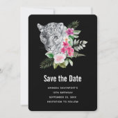 Save The Date Belle illustration de l'aquarelle Leopard Portrait (Devant)