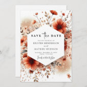 Save The Date Belle Mariage classique en terre cuite (Devant / Derrière)