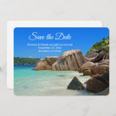 Save The Date Belle Mer Tropicale Mariage de la côte rocheuse (Devant / Derrière)