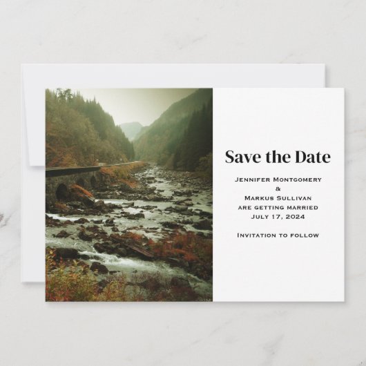 Save The Date Belle photo de nature panoramique pour un mariage  (Devant)
