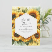 Save The Date Belle photo Mariage de tournesol (Debout devant)