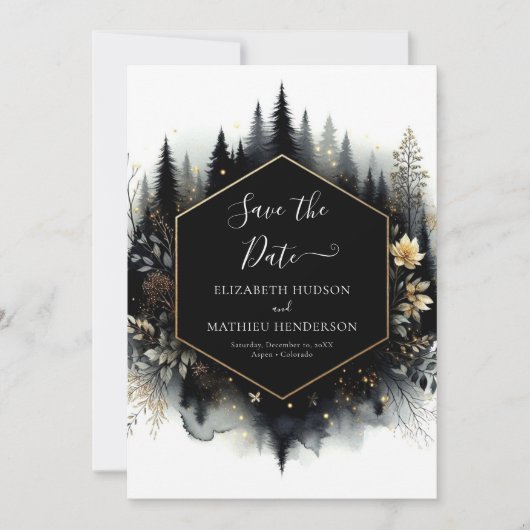 Save The Date Belle photo Mariage forestier enchanté (Devant)