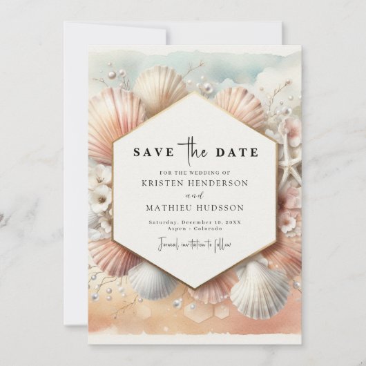 Save The Date Belle Plage Whimsical Mariage (Devant)