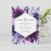 Save The Date Belle Romance Violet Mariage Floral (Debout devant)