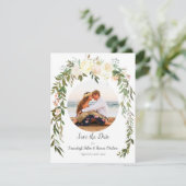 Save The Date Belle rose blanche Florale (Debout devant)