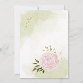 Save The Date belle rose fleurs vert feuilles géométrique (Dos)