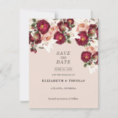 Save The Date Belle rose rouge Roses Blanches Lys Mariage Save (Devant)