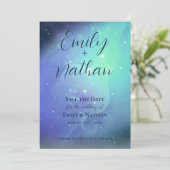 Save The Date Belle SOUS LES ÉTOILES Mariage de typographie Enre (Debout devant)