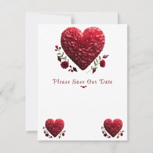 Save The Date Belle Valentine's Day Flower Petals Coeurs