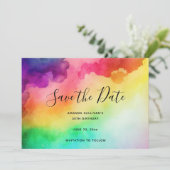 Save The Date Belles couleurs arc-en-ciel Design abstrait (Debout devant)