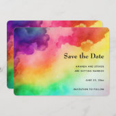 Save The Date Belles couleurs arc-en-ciel Design abstrait (Devant / Derrière)
